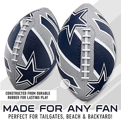 Franklin Sports NFL Team Footballs - Rubber Youth Mini Balls for All Teams - Kids 8.5" Football + Air Pump Sets - Official NFL Licensed - style: Dallas Cowboys