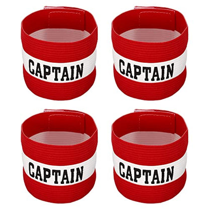 PATIKIL Captain's Armband, Pack Elastic Arm Band for Soccer Team Training - color: Red