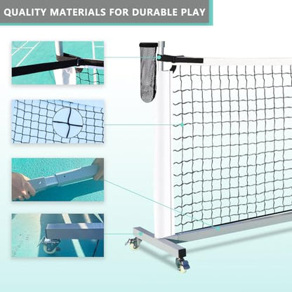 Aluminum Pickleball Net System,Constructed of Rust Proof Aluminum Frame,Regulation Size 22 FT