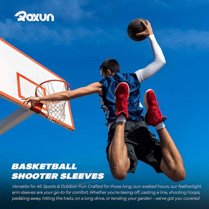 ROXUN Arm Sleeves, Cooling UV Sun Protection Sports Compression for Men/Women - color: 2 Pairs - Purple+pink