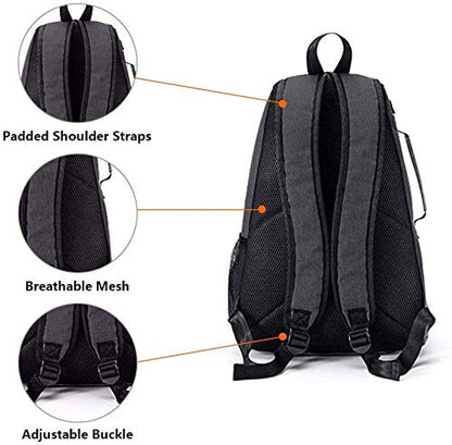 QCWN 2 Raquet Tennis Bag,Tennis Bags For Men Women,Tennis Backpack,Durable Tennis Bookbag,Tennis Pickleball Bag,Tennis Bag Waterproof,Raquet Carrier for Balls, Pickleball Paddles, Badminton Rackets