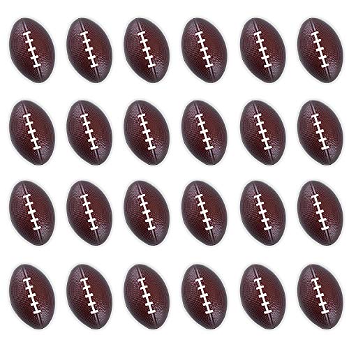 Super Z Outlet Mini Foam Sports Balls 24 Pack for Kids Adults Mini Baseball Football Basketball Soccer Stress Bulk Toy Game Party Decoration Small Relaxable (Football) - color: Football