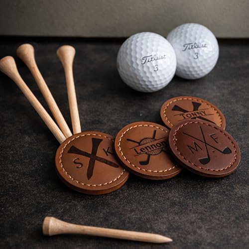 Premium Custom Golf Wedding Gift | Laser Engraved Magnetic Vegan Leather Golf Ball Marker | Golfers Mother's Day | Small USA Business | Golf Marker for Events Tournaments