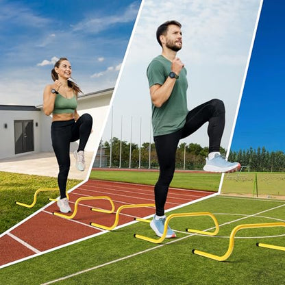 Yes4All Agility Speed Training Agility Hurdles for Athletes - 5 Pack - Speed and Agility Training Equipment for Soccer Basketball Football Hurdle Training - color: E. Set 5 Hurdles Yellow