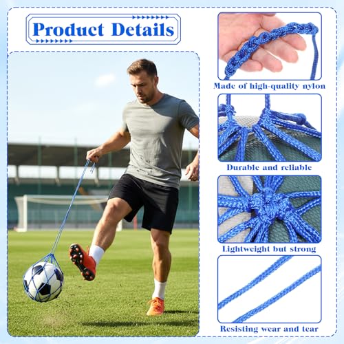 2 Pcs Soccer Kick Trainer, Football Return Net Fits Size 3, 4, 5 Balls Soccer Training Aid Equipment for Throw Solo Juggling Practice