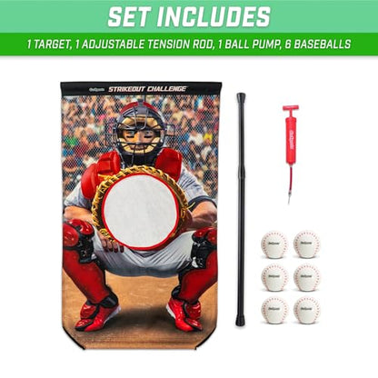 GoSports Football & Baseball Toss Games Available in Football Red Zone Challenge or Baseball Pro Pitch Challenge Choose Between Backyard Toss or Door Hang Targets - style: Door Hang Baseball Toss
