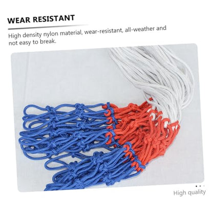Toddmomy Tricolor Nylon Basketball Nets 4pcs Competition Supply Outdoor Sturdy Ball Mesh Replacement for Basketball Rim Hoop