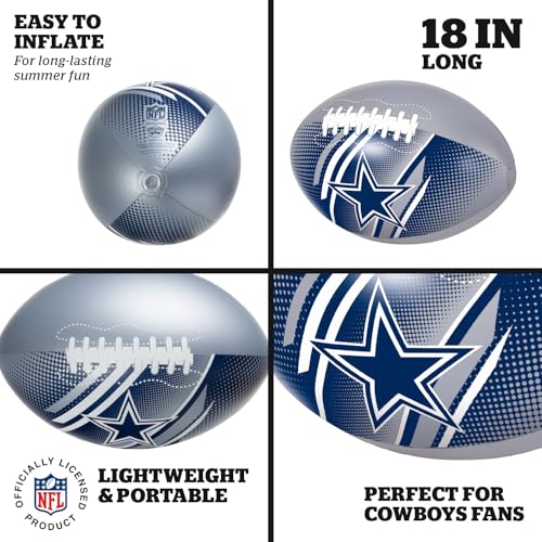 BigMouth 18” Inflatable Pool Football Officially Licensed NFL Fan Gear Merchandise Beach Ball Games for Adults and Teens - style: Dallas Cowboys