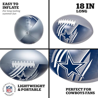 BigMouth 18” Inflatable Pool Football Officially Licensed NFL Fan Gear Merchandise Beach Ball Games for Adults and Teens - style: Dallas Cowboys