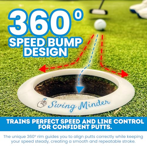 Swing Minder Speed Trap Putting Ring – Precision Golf Putting Disc for Indoor & Outdoor Golf Putting Practice – Standard 4.25” Golf Putting Rings as Putting Target for Golfers