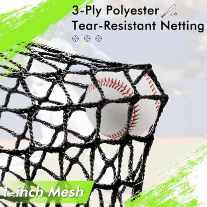 Baseball Batting Cage for Backyard, Softball Cage Batting Net Portable with Carrying Bag Detachable Door with Hitting Target for Batting Training Pitching Practice - size: 11 ft