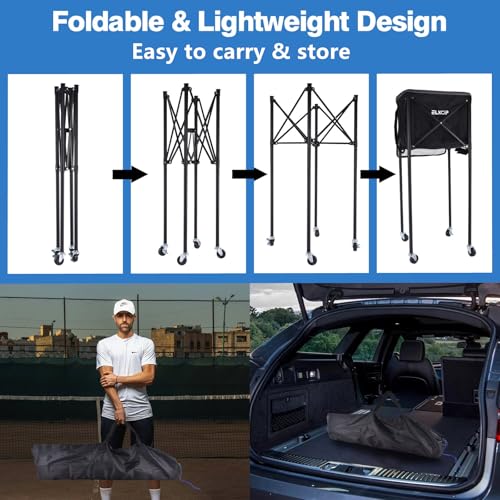 Portable Pickleball & Tennis Ball Hopper - Pickleball Collector Retriever Basket Carrier Gatherer Picker Container for Picking and Storage Training Tool for Ball - size: Medium