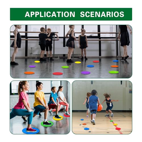 Spot Markers 4 Inch 9 Inch Non Slip Rubber Floor Markers Flat Field Cones Poly Dots for Soccer Basketball Sports Speed Agility Training and Drills - style: 9inch 9pcs