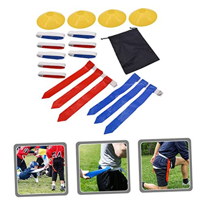 BESPORTBLE 1set Football Flag Belt Set Includes Waist Flags Markers and Storage Bag for Youth Reunions and Outdoor Games