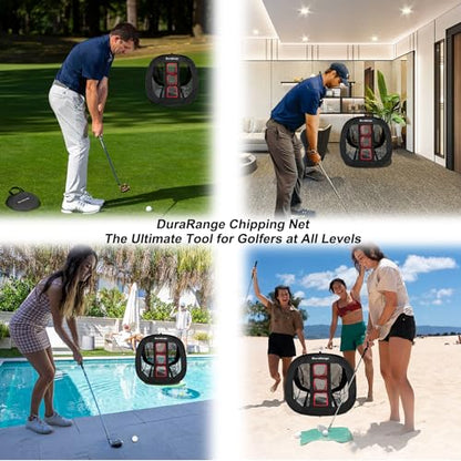 DURARANGE Pop-Up Golf Chipping Net - Ultimate Target Training Chip Aids for Precision & Distance, Outdoor | Indoor Practice, Golfer Gift - color: Only 1 Black Net