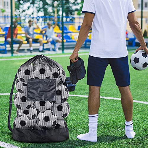 BROTOU Extra Large Mesh Ball Bag, Drawstring Socce Bag for Coach, Use for Basketball, Volleyball, Baseball, Mesh Equipmenbag with Adjustable and Portable Strap - size: 24” x 36”