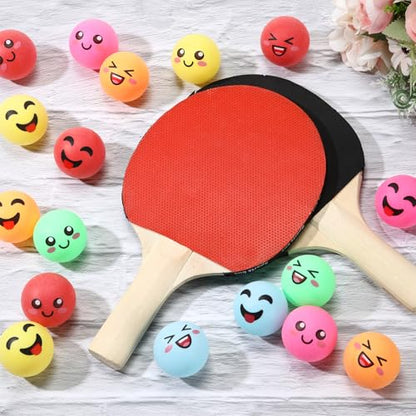24 PCS Table Tennis Balls Novelty Face 3 Special Emotion Cute Table Tennis Balls Accessories for All Golfers Christmas Birthday Gift Fun Table Tennis Gift - color: Multicolor