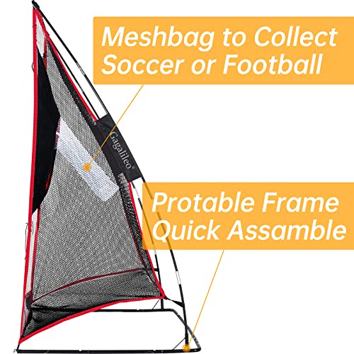Gagalileo Football Kicking Cage for Quarterback - Passing&Punting Practice in Backyard Park Field Drills with Carrying Bag