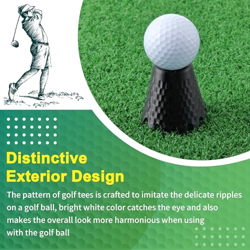 8 Pack ‌Simulator Golf Tees, TPU Unbreakable Material, Height from 1/4" to 2", Suitable for Indoor, Outdoor, Winter, Golf Mats, Turf and Driving Range