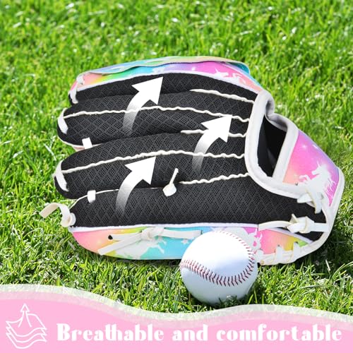 Kids Baseball Glove Softball Gloves for Girls, Baseball Mitts with Drawstring Bag, Teeball Gloves for Training and Beginner,Left Hand Gloves, Right Hand Throw