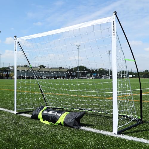 QuickPlay Kickster Elite Portable Soccer Goals - Ultra Fast Setup Weighted Training Goals for Backyard, Turf & Indoor Use - Durable Soccer Nets for Home & Team Practice - style: 6 x 4'