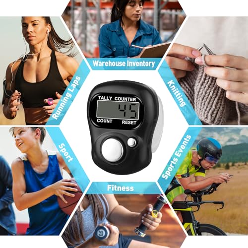 Electronic Finger Counter, Electronic Digital Display, Hand Tally Clicker Counter, Digital Handheld Tally Counter for Counting Numbers Knitting Coaching Golf Lap Fishing School Sports Event