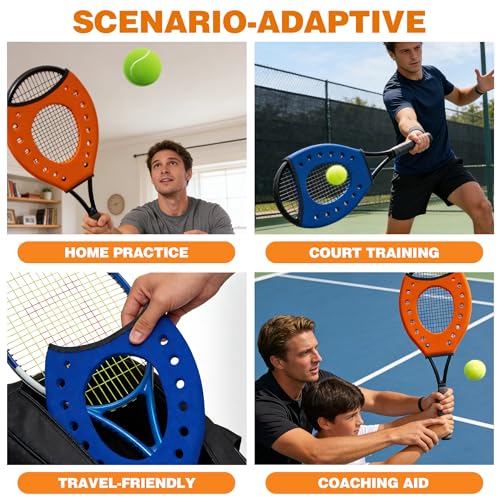 MR Sweet Spot Trainer, Tennis Racket Sweet Spot Trainer Protection Cover, Tennis Pointer Swing Training Aid Protection Cover Swing Training Aid for Starter, Set of 2