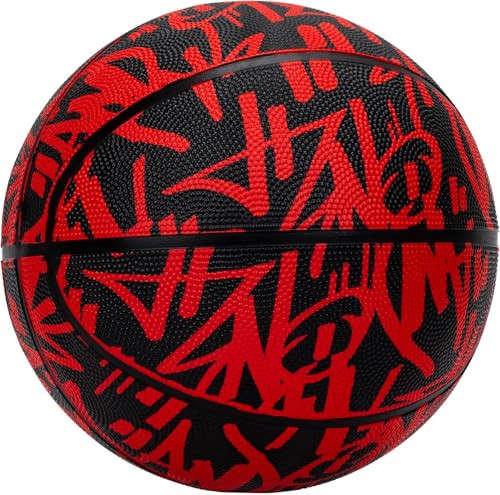 AND1 Street Ink Rubber Basketball: Official Regulation Size 7 (29.5 inches) Rubber Basketball - Deep Channel Construction Streetball, Made for Indoor Outdoor