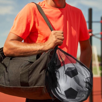 Dansydaisy Mesh Ball Bags Basketball Volleyball Football Single Storage Bag with Zipper Pocket Drawstring Sling Back Bag D Rings for Carrying Ball