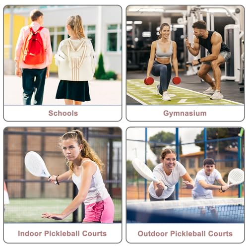 Pickleball Bag Pickle Ball Backpack for Women Pickleball Tote Sport Equipment Bag with Shoe Compartment Gift Accessory 30L - color: Beige
