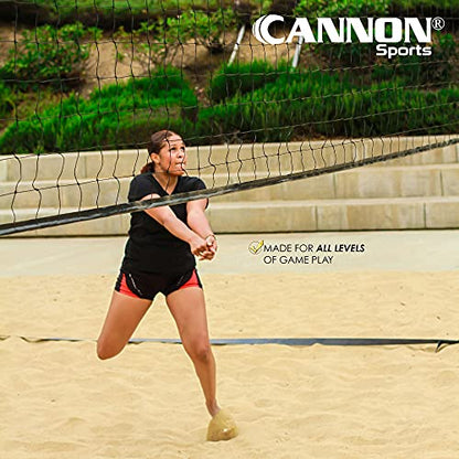 Cannon Sports Volleyball Net - Durable Indoor Outdoor Net (30 FT Length x 3 FT High) for Recreational, Backyard, Gymnasium, & Beach Play - Pro Quality 2mm Braided Rope Cable - Easy Setup