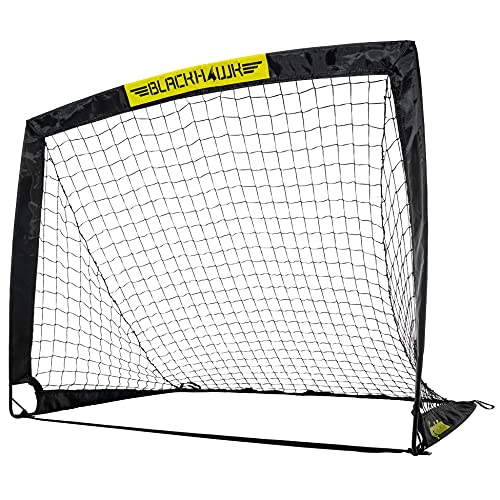 Franklin Sports Blackhawk Backyard Soccer Goal - Portable Pop Up Soccer Nets - Youth + Adult Folding Indoor + Outdoor Goals - Multiple Sizes + Colors - color: Black, style: 4' x 3'