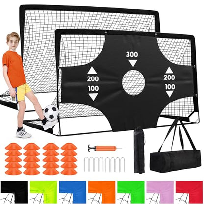 Portable Pop Up Soccer Goal - 6x4ft Backyard Training Equipment with Soccer Ball, Scoring Target Cloth, and Conesl,Fencing Training Equipment，Baseball & Softball Protective Screens