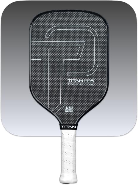 Titan Pro Titanium Carbon Fiber Pickleball Paddle – T700 Carbon Fiber Face, Electroplated Titanium, Nomex Duo Core, USA Pickleball Approved, 14mm & 16mm – Intermediate to Advanced Players