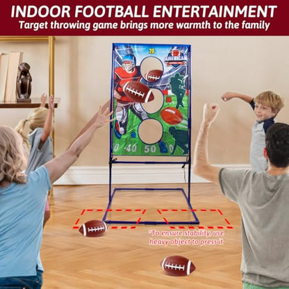 Punieayi Football Toss Game with 4 Inflatable Balls, Football Throwing Target Games for Boys 8-12, Sports and Outdoors Toys for Kids Ages 3+