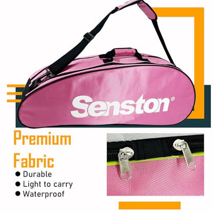Senston Tennis/Badminton Racket Bag,Single Shoulder Racket Bag Racquet Bag,Waterproof And Dustproof. - color: Pink
