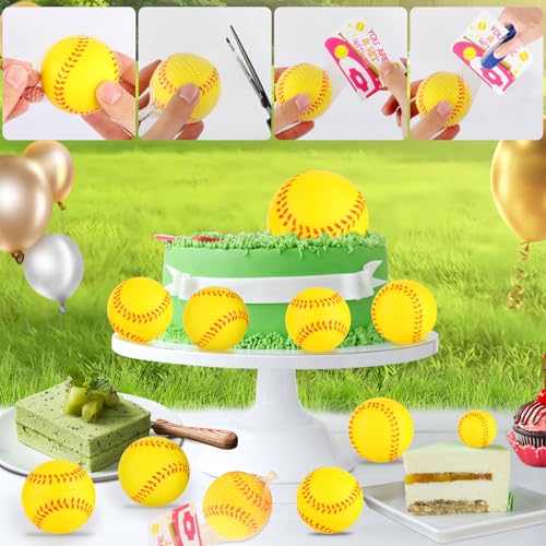 LiYiQ 24Pcs 2.36 Inch Softball Stress Balls Mini Foam Squeeze Balls for Softball Party Favors Softball Party Decorations Softball Goodie Bag Stuffers - style: New Softball