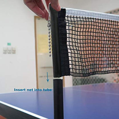 ComeSee Professional Table Tennis Ping Pong Net Post Set Strength Screw Clamp with Net Clip Insert, 1.65 Inch Width Grip Holder, Tension and Height Adjustable Easy Set Up (Black)