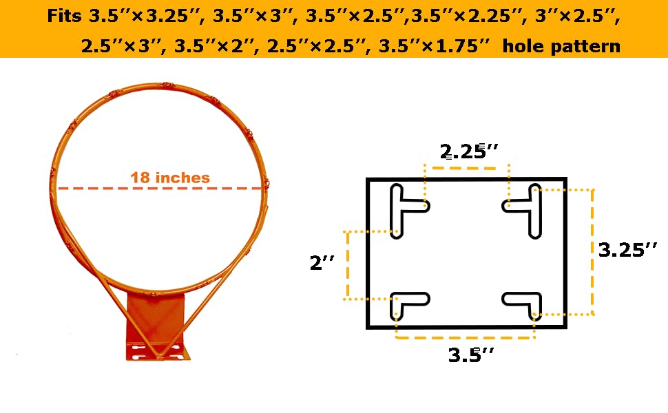 THUNDERBAY Reinforced Heavy Duty Breakaway Wall Mounted Basketball Rim,18 inch Basketball Rim Goal Replacement for Indoor Outdoor Walls - style: 18 Inch Hollow Fixed