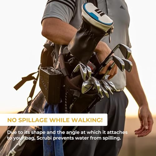 Scrubi Golf Club Cleaner for Your Golf Bag - Compact & Efficient Cleaning Tool for Golf Clubs – Easy to Use & Waterproof Design – Includes Strong Nylon Brush – Perfect for Irons