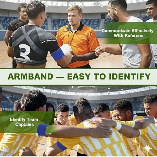 Captain's Armband Soccer Football Rugby Captain Armbands for Youth and Adult,Anti-Drop Design - Pack of 6 - color: 6 Blue /No C