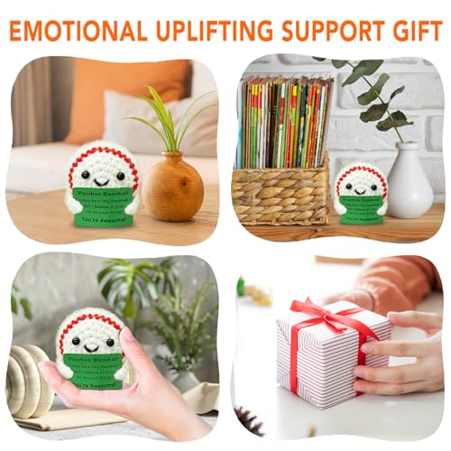 Funny Crochet Mini Baseball Gift for Baseball Lovers,Birthday Gifts for Men Women Baseballs Players Emotional Support Crochet - color: Baseball