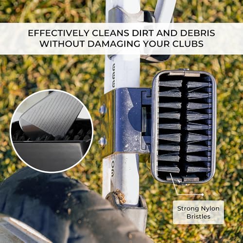 Scrubi Golf Club Cleaner for 3 Wheel Clicgear - Compact & Efficient Cleaning Tool for Golf Clubs – Easy to Use & Waterproof Design – Includes Strong Nylon Brush – Perfect for Irons