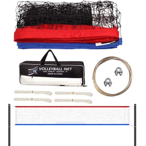 Beach Volleyball Net Outdoor - 31x3Ft Professional, Heavy Duty Portable, Adjustable Durable Design, Easy Setup System | Backyard Pool Beachs Court for Backyard Pool Beach Court