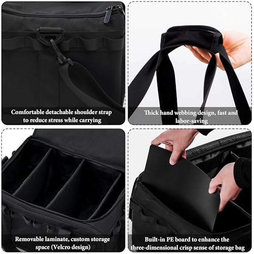 COOZMENT 35L Multi-functional Duffle Bag, Waterproof Shoe & Picnic Camping Organizer, 3 Adjustable Dividers for Travel, Sports, GYM