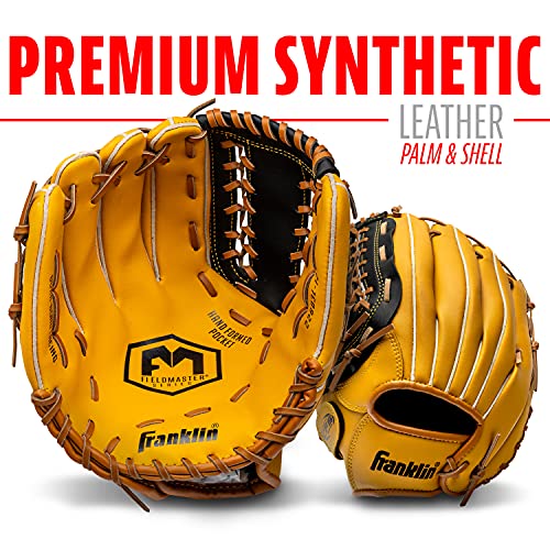 Franklin Sports Field Master Baseball + Softball Glove - Field Master Adult + Youth Baseball + Softball Mitt - Men's + Women's Gloves - Right Hand Throw