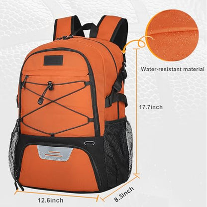 Goloni Soccer Backpack,Basketball Backpack with Ball Compartment & Shoe Compartment,Backpack for Basketball,Soccer - color: Coffee