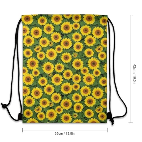Theft Proof Drawstring Backpack Cinch Sack Water Resistant for Travel Camping Sports Equipment Men Women, Seed Sunflower Bags - color: Picture (640)