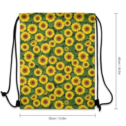 Theft Proof Drawstring Backpack Cinch Sack Water Resistant for Travel Camping Sports Equipment Men Women, Seed Sunflower Bags - color: Picture (640)