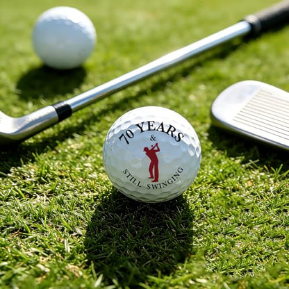 Fathers Day Dad Gifts from Daughter Son Wife, 70th Golf Gift for Grandpa Golfing Fan Husband, Golf Birthday Retirement Gifts, 70 Years Old Golf Ball Tabletop Display Stand Holders Gifts Decor 3 Tees